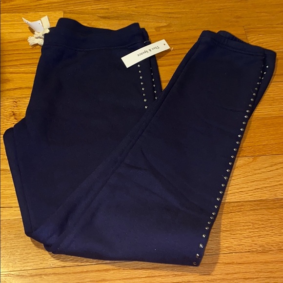 Navy Studded Sweatpants - Picture 1 of 6